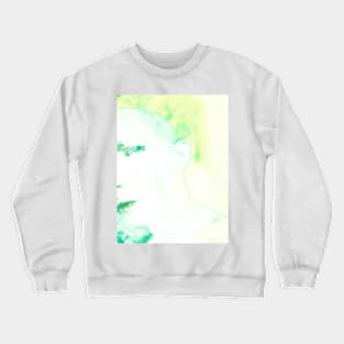 Portrait, digital collage and special processing. Face glimpse.Very beautiful guy. Very soft. Bright, aquamarine. Crewneck Sweatshirt